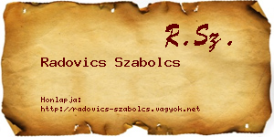 Radovics Szabolcs névjegykártya